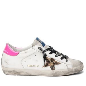Golden goose superstar leopard star pink heel